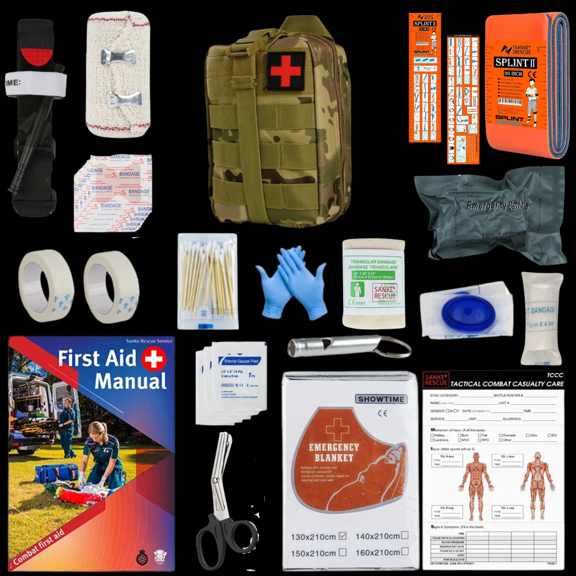 SurvivalAid Kit - Emergency Medical Gear + Customizable Bag